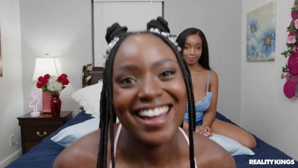 Two kinky black lesbians pleasuring each other in bed - black tits on ebonyporntube.net