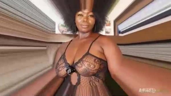 Voluptuous Ebony woman in erotic bodystocking is cheating on her partner and enjoying it a lot on ebonyporntube.net