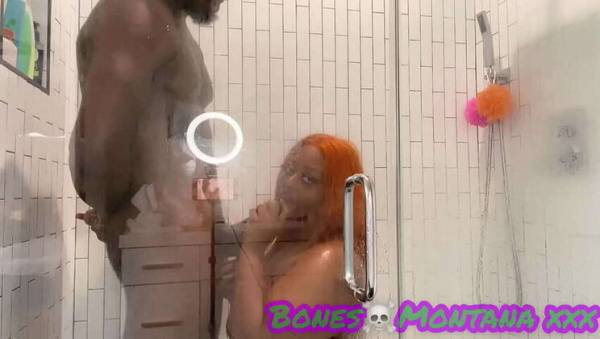 Ebony BBW Shower Fun with Juicy T & Bones Montana - state Montana on ebonyporntube.net