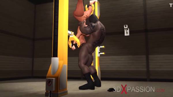 3d Animated In Restricted Area. A Sexy Ebony In Restraints Gest Fucked Hard By A Black Big Cock 4 Min on ebonyporntube.net