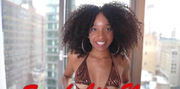 Tiny Ebony Cheats On Her BF With His Homeboy on ebonyporntube.net