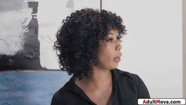 Ebony MILF Misty Stone fucks black stepsiblings Daya Knight - stepmom threesome taboo on ebonyporntube.net