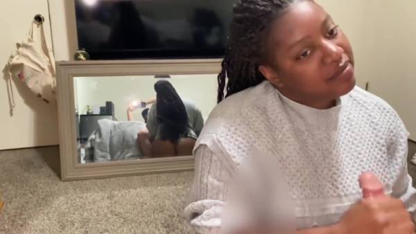 Ebony Milf Sucking White Dick In G-string on ebonyporntube.net